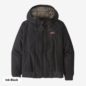Patagonia Women's All Seasons Canvas Bomber Hoody Jacket Black Insulated Medium